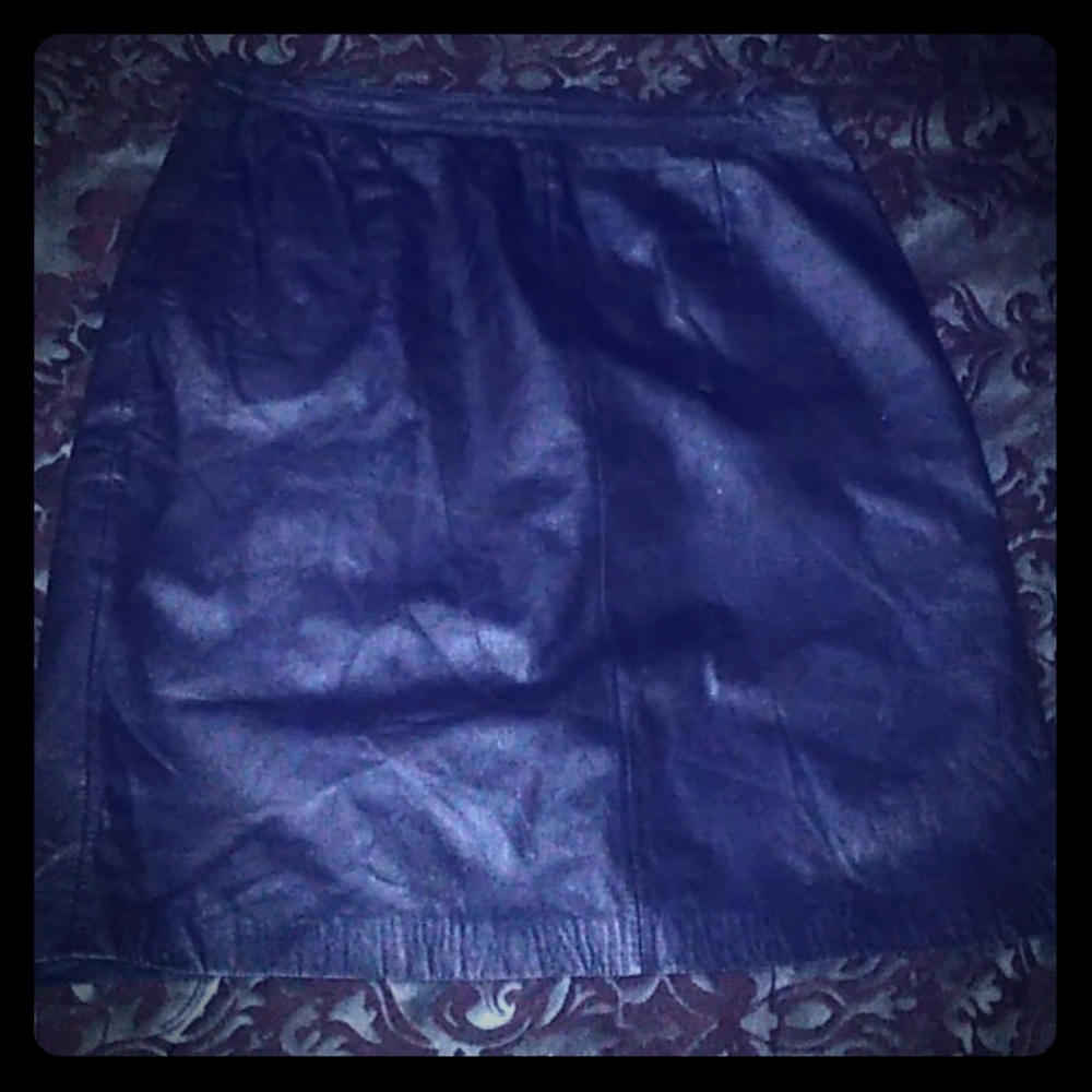 Vintage Black Leather Mini Skirt